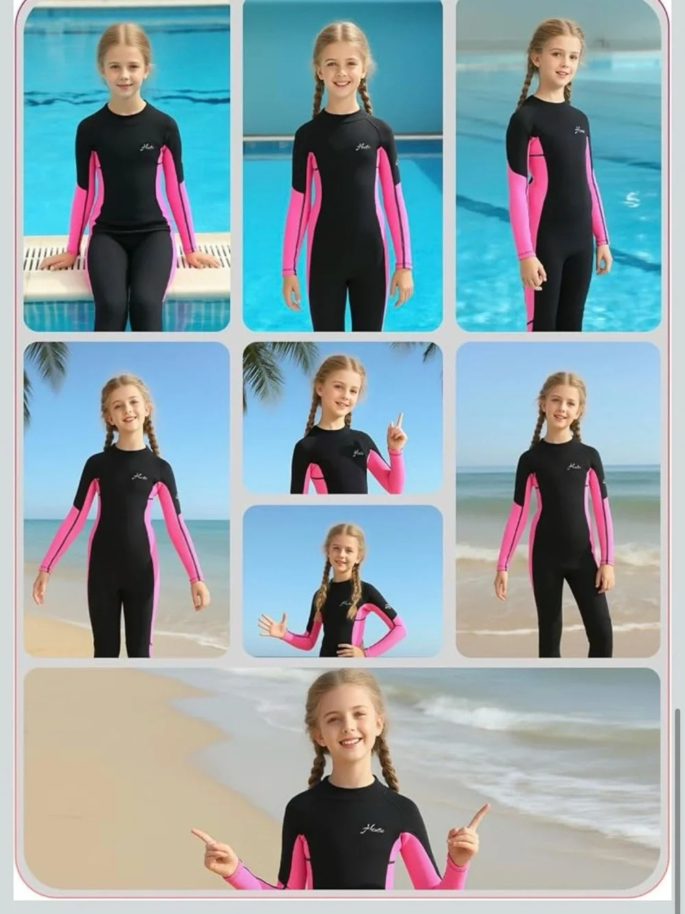Hevto Kids Wetsuit 3/2mm Neoprene Back Zip 12 Slim. 2579/bb14-1